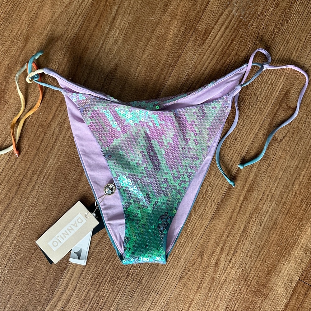 NWT Dannijo Sequin Ombre String Bikini Bottoms (tie sides)